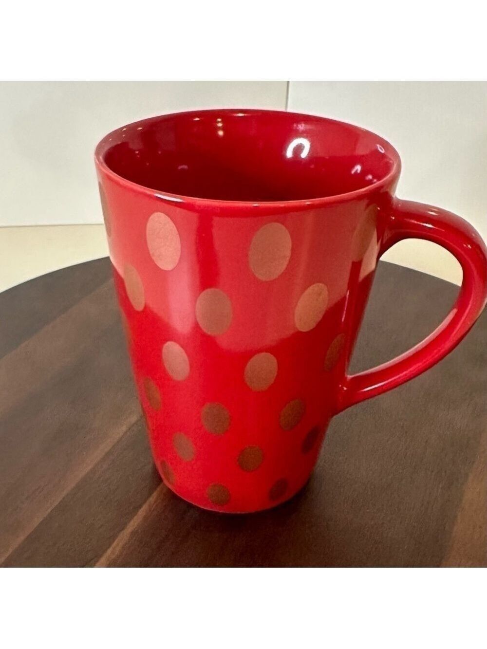 Vintage Starbucks Red & Gold Dot– 2005 Holiday Collection – Ceramic Coffee Mug